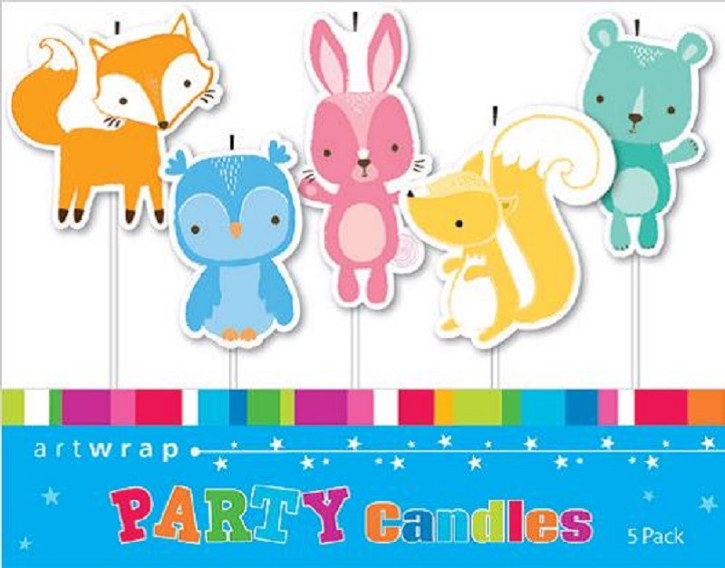 Woodland animals cute 5 pick candle set
