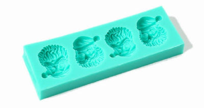 Small Santa Faces silicone mould