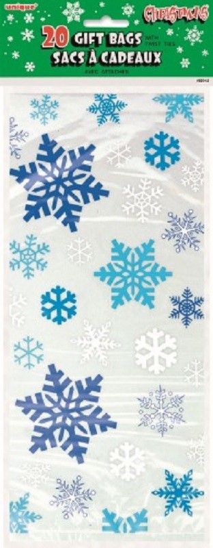 Snowflake cello treat bags pack of 20