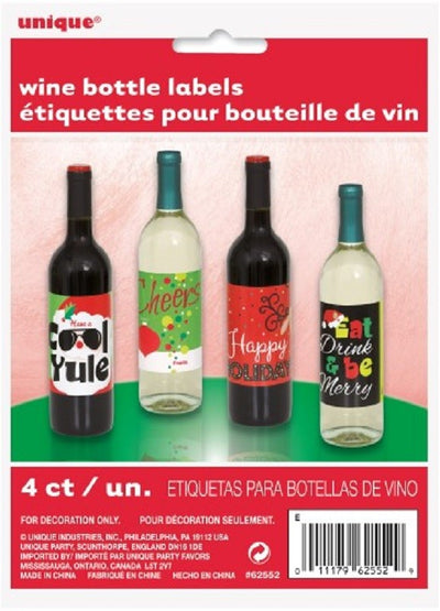 Christmas wine bottle labels