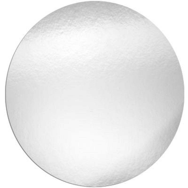 SILVER round cake card 9 inch (3 pk)