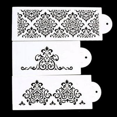 Damask 3 piece stencil set