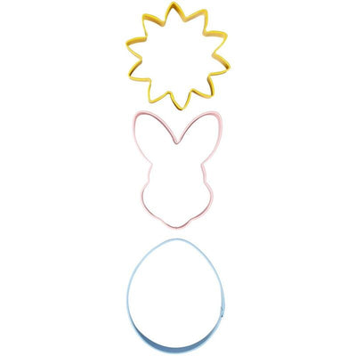 Easter Bunny face flower and egg cookie cutter set 3