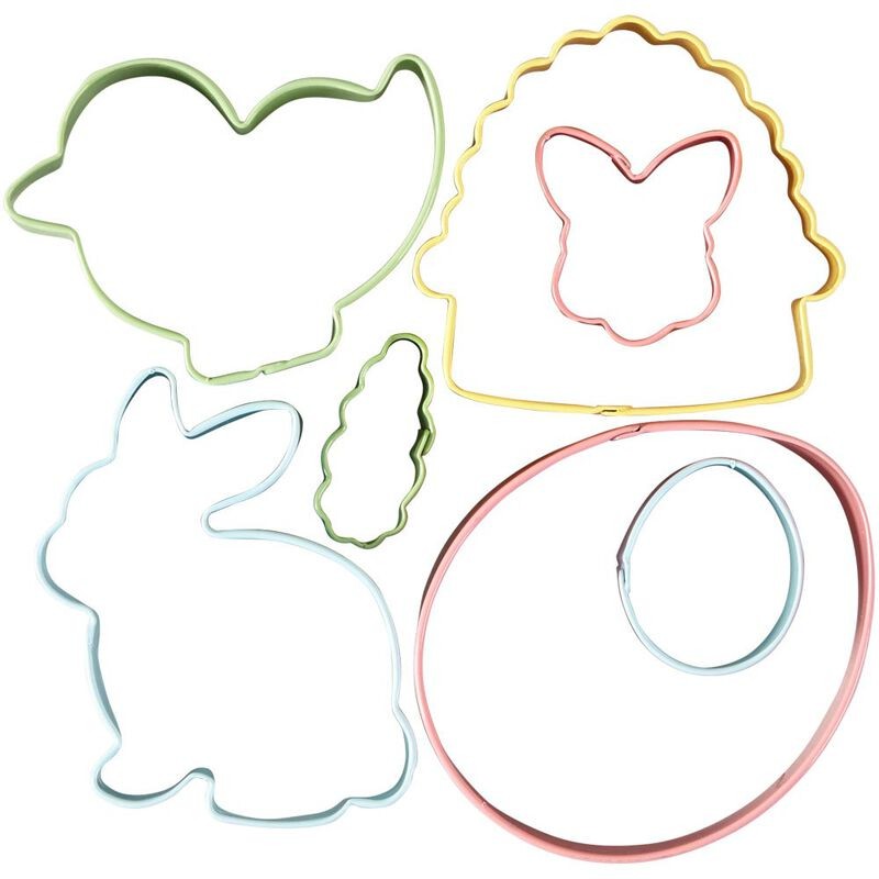 Easter set 7 cookie cutters with mini accent cutters