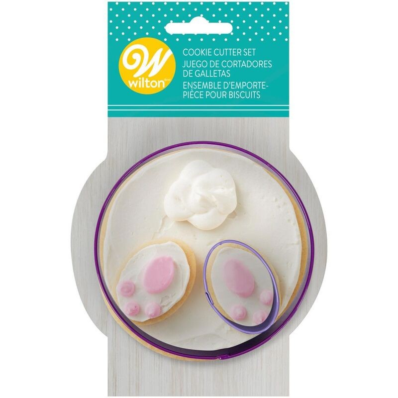 Easter Bunny Butt cookie cutter set 2 round and oval cutters