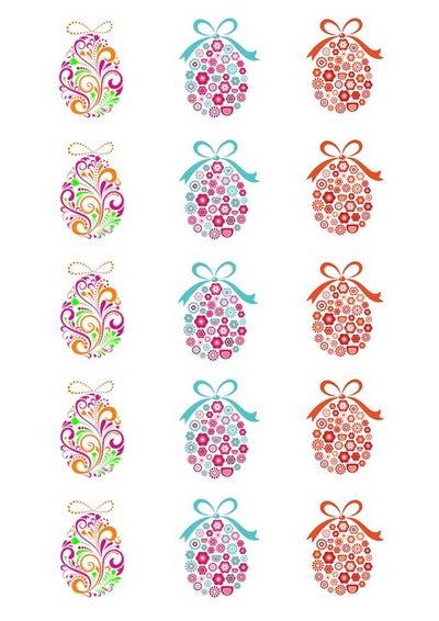 Design Sheet edible image Easter Egg Colourful Assortment