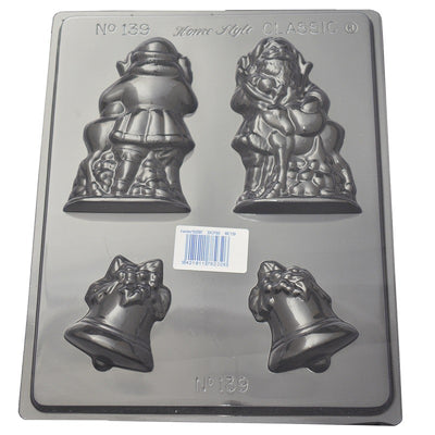 3d Christmas Santa and Bell chocolate mould
