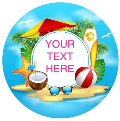 Custom edible icing image Tropical Island theme