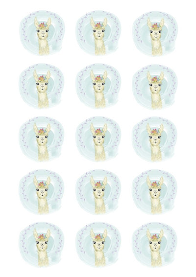 Design Sheet edible image Llamas