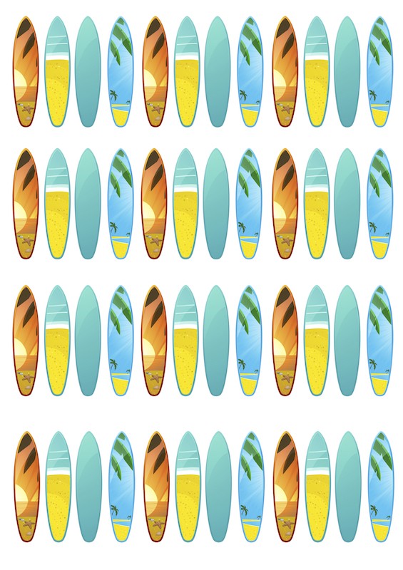 A4 Edible icing image Surfboards