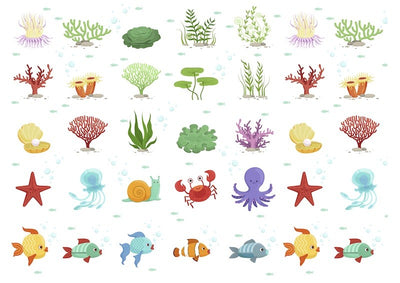 Character edible icing image sheet Marine Life sea creatures