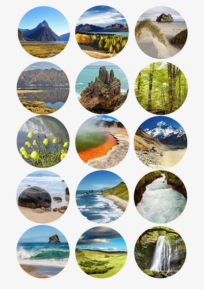 Design Sheet edible image Scenes of New Zealand style no 1