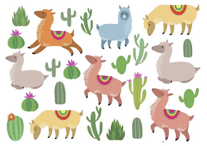 Character edible icing image sheet llamas