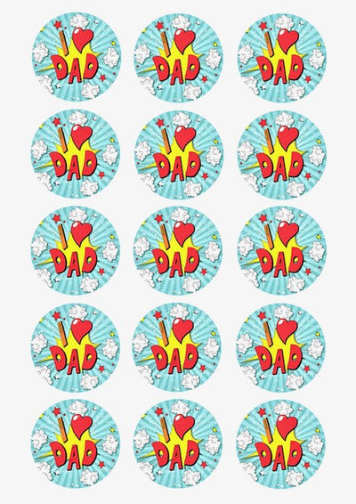Design Sheet edible image Fathers Day I Love Dad