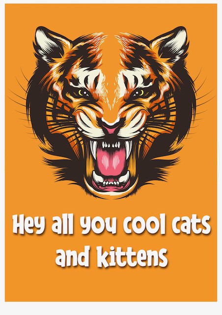 A4 Edible icing image Tiger Cool Cats and Kittens