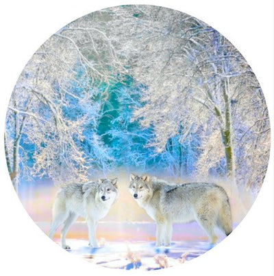 Edible icing image Wolves and trees