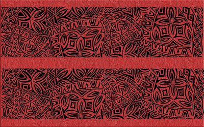 A3 Edible icing image sheet Polynesian wedding panels RED by ibicci