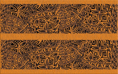 A3 Edible icing image sheet Polynesian wedding panels Orange by ibicci