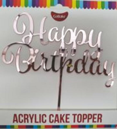 Gobake HAPPY BIRTHDAY Acrylic economy mirror topper Rose pink