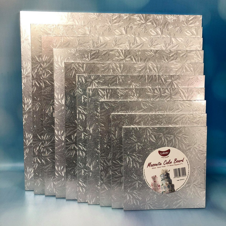 Cake board square SILVER 6 inch