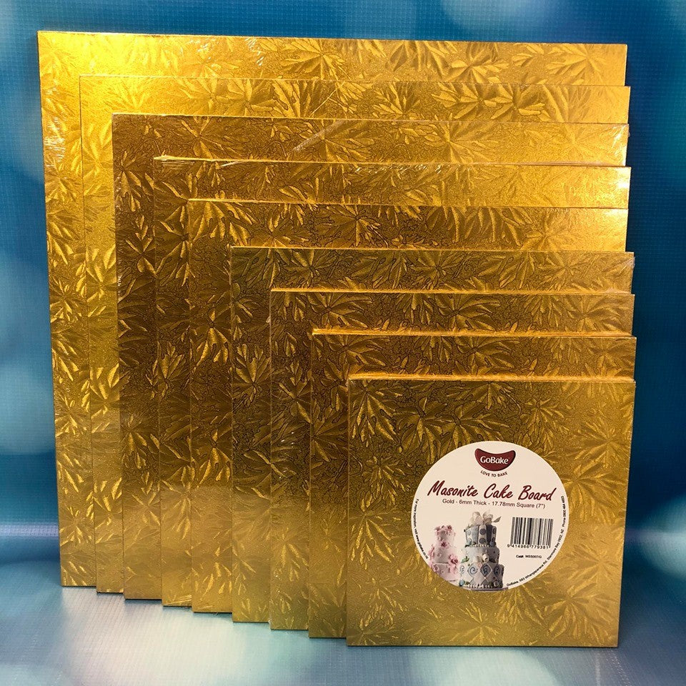 Cake board square GOLD 5 inch