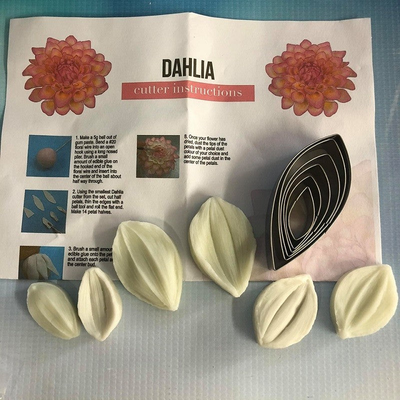 Dahlia flower cutters and veiner set