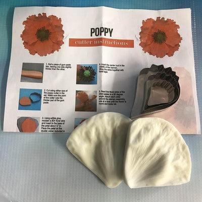 Poppy flower petals cutters and veiner set