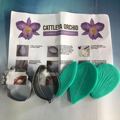 Catteleya or Cattleya Orchid flower cutters and veiner set