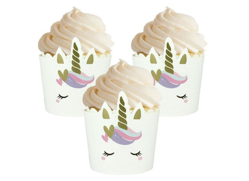 Unicorn straight sided cupcake papers (12)