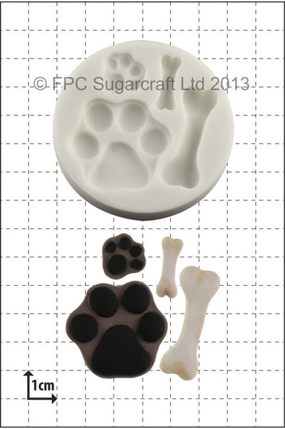 Paws and Bones dog theme silicone mould