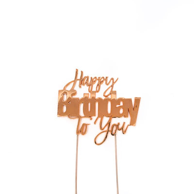 ROSE GOLD METAL CAKE TOPPER HAPPY BIRTHDAY TO YOU