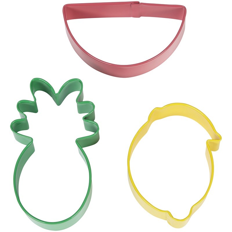 Fruit set of 3 cookie cutters Pineapple Watermelon and lemon