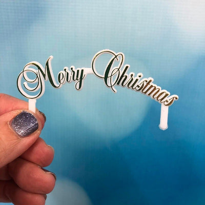 Merry Christmas arched pick plaque GOLD