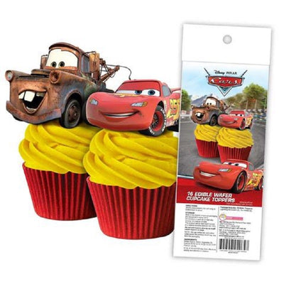 Cars Lightning McQueen pack 16 wafer paper cupcake toppers