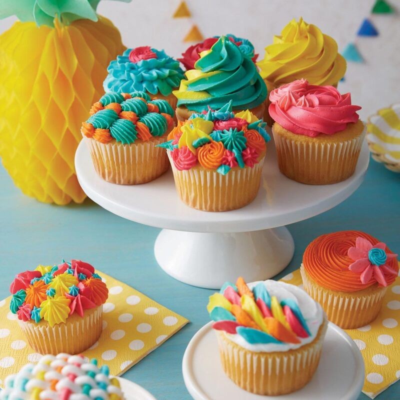 Piped cupcake examples for this cupcake piping set