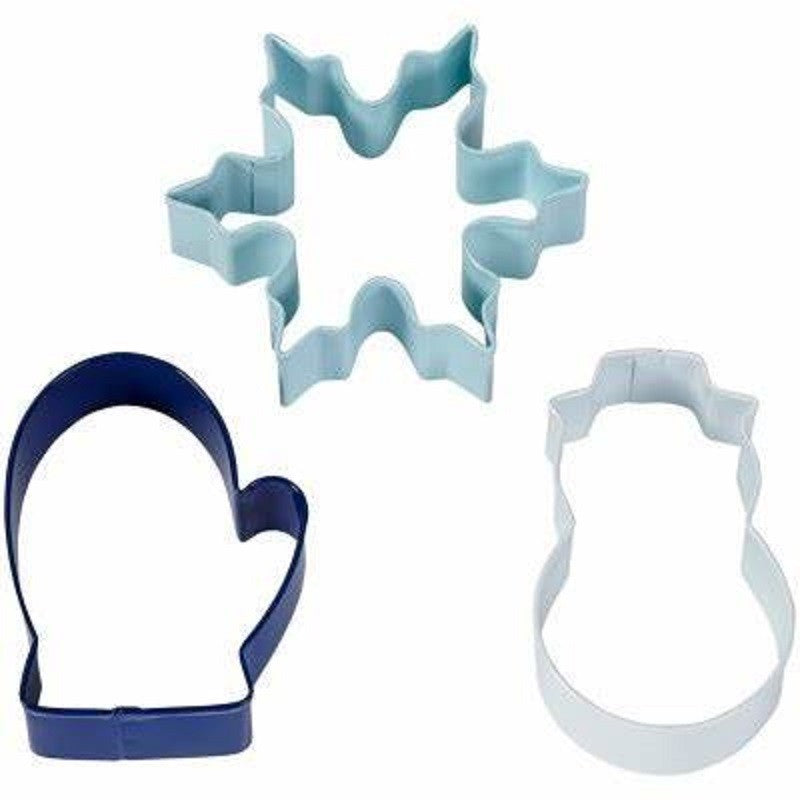 Set 3 Christmas cookie cutters Snowman Mitten Snowflake