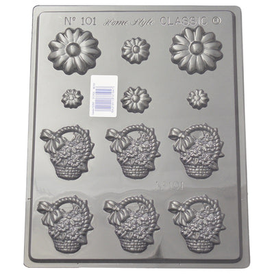 Daisy and flower baskets chocolate mould
