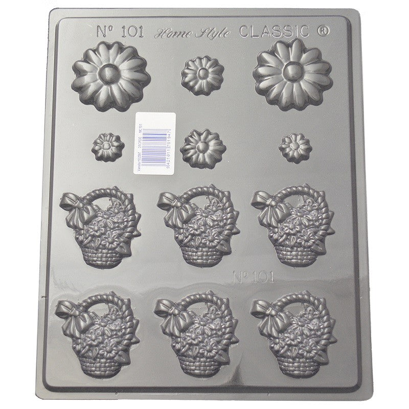Daisy and flower baskets chocolate mould