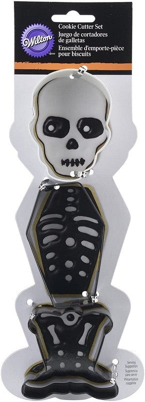 Skeleton bones with Skull and casket Halloween cookie cutters