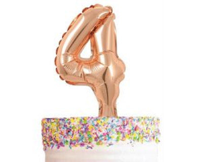 CLEARANCE 50% OFF Rose gold number balloon cake topper 4