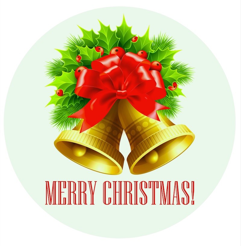 Edible icing image Merry Christmas Bells