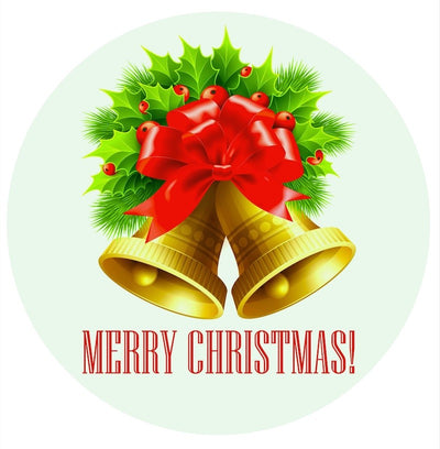 Edible icing image Merry Christmas Bells