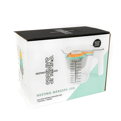 Measuring Jug with nesting measure cups spoons funnel and scraper