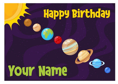 Custom edible icing image A4 Outer Space with Planets