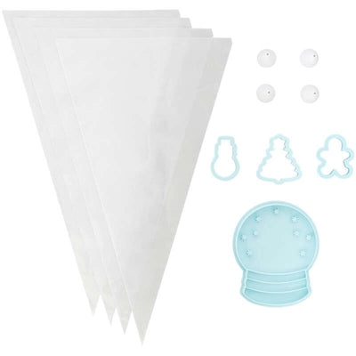 Christmas Winter Snow globe Cookie Decorating Kit 12 Piece set