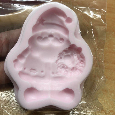 Santa with wreath silicone mould