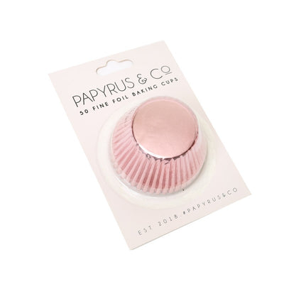 Foil baking cups Pastel baby pink Pink 50mm x 35mm (50) cupcake papers