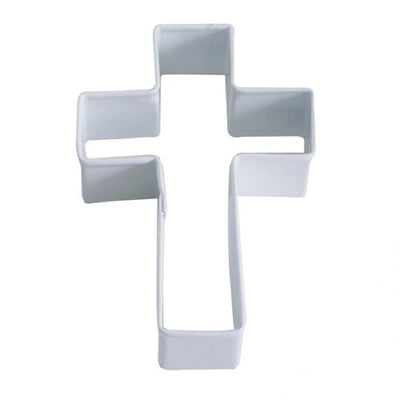Cross white metal cookie cutter