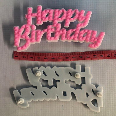 Happy Birthday Large plastic Plaque cake topper Pink