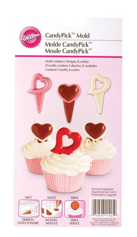 Heart cupcake pick chocolate mould Wilton